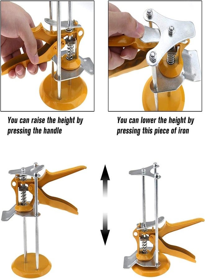 NIKTION Tile Lifting Adjuster Positioner Leveler Non-Magnetic Precision Level,Wall Tile Leveling Lifter Top Height Metal PP Yellow,Wall Leveling System Ceramic Tile Locator Tools for Floor - Image 3
